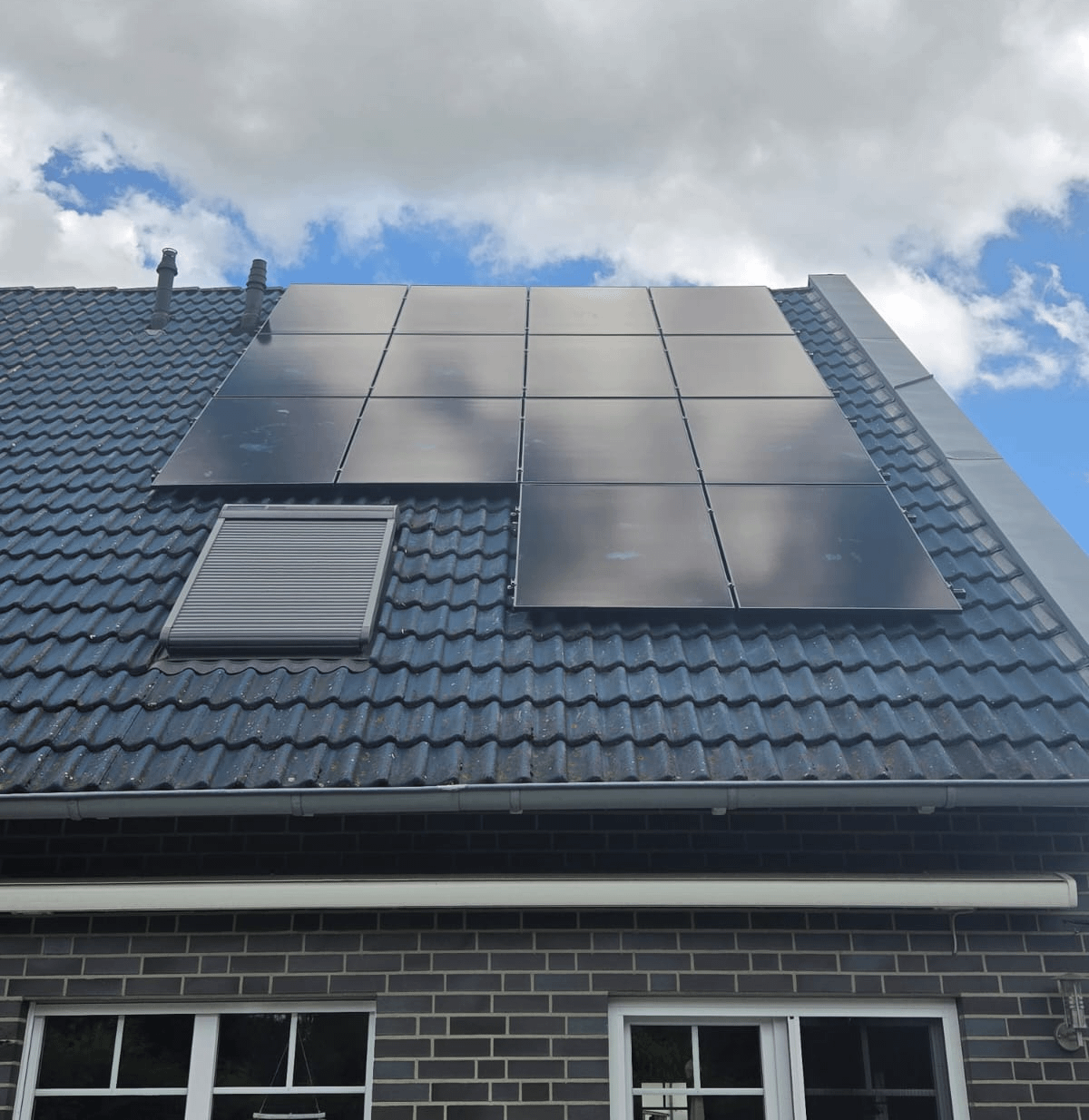 Close-up of all-black EXN-Peak 3 solar panels